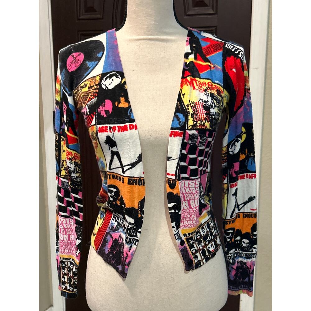 Miss Sixty Lora Febian Graphic Cardigan Sweater